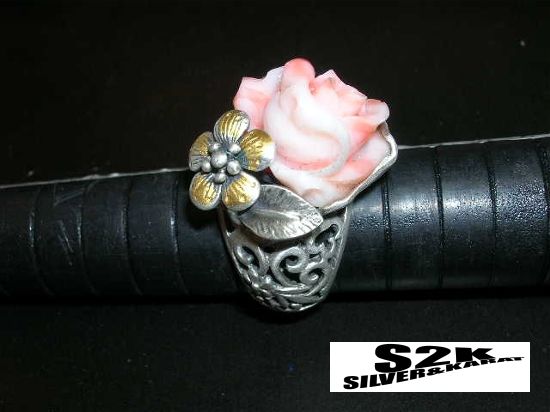 천연산호 꽃반지