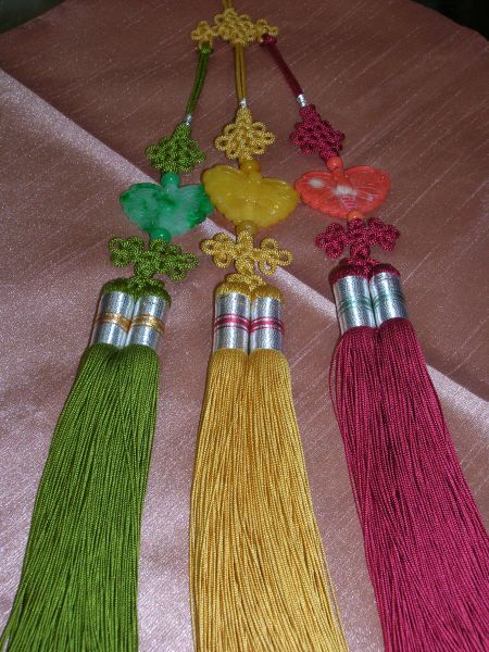 나비 산호밀화비취삼작 노리개